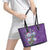 Africa King Proteas Dashiki Motif Leather Tote Bag Violet Style - Wonder Print Shop