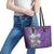 Africa King Proteas Dashiki Motif Leather Tote Bag Violet Style - Wonder Print Shop