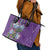 Africa King Proteas Dashiki Motif Leather Tote Bag Violet Style - Wonder Print Shop