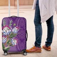 Africa King Proteas Dashiki Motif Luggage Cover Violet Style - Wonder Print Shop