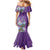 Africa King Proteas Dashiki Motif Mermaid Dress Violet Style - Wonder Print Shop