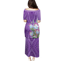 Africa King Proteas Dashiki Motif Puletasi Violet Style - Wonder Print Shop