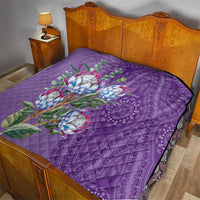 Africa King Proteas Dashiki Motif Quilt Violet Style - Wonder Print Shop