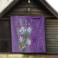 Africa King Proteas Dashiki Motif Quilt Violet Style - Wonder Print Shop
