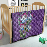 Africa King Proteas Dashiki Motif Quilt Violet Style - Wonder Print Shop
