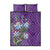 Africa King Proteas Dashiki Motif Quilt Bed Set Violet Style - Wonder Print Shop