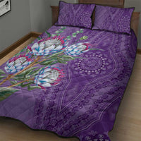 Africa King Proteas Dashiki Motif Quilt Bed Set Violet Style - Wonder Print Shop