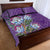 Africa King Proteas Dashiki Motif Quilt Bed Set Violet Style - Wonder Print Shop
