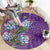 Africa King Proteas Dashiki Motif Round Carpet Violet Style