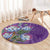 Africa King Proteas Dashiki Motif Round Carpet Violet Style
