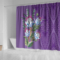 Africa King Proteas Dashiki Motif Shower Curtain Violet Style