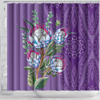 Africa King Proteas Dashiki Motif Shower Curtain Violet Style