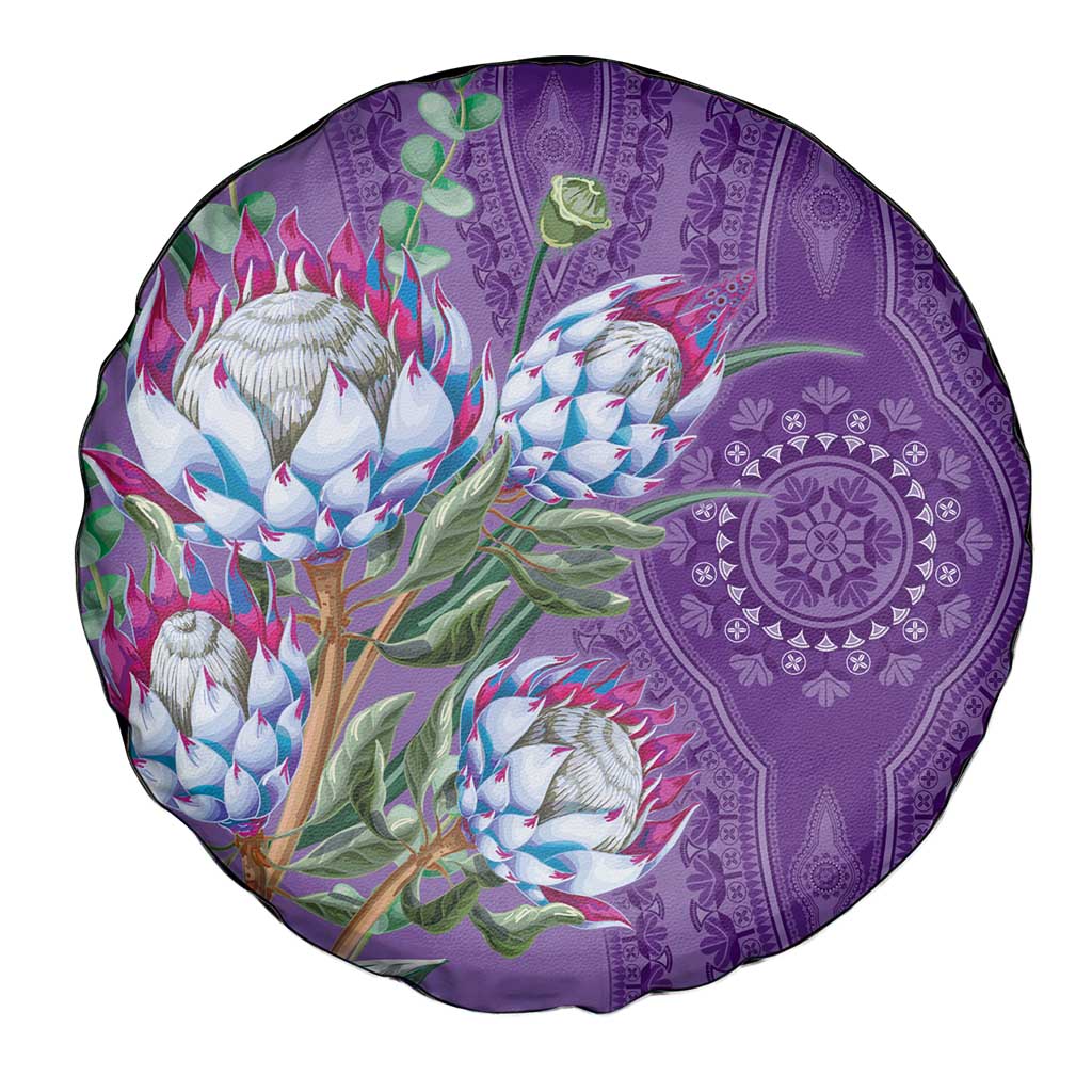 Africa King Proteas Dashiki Motif Spare Tire Cover Violet Style - Wonder Print Shop