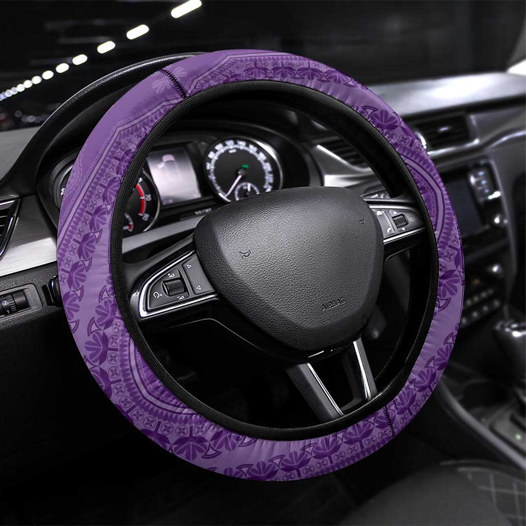 Africa King Proteas Dashiki Motif Steering Wheel Cover Violet Style - Wonder Print Shop