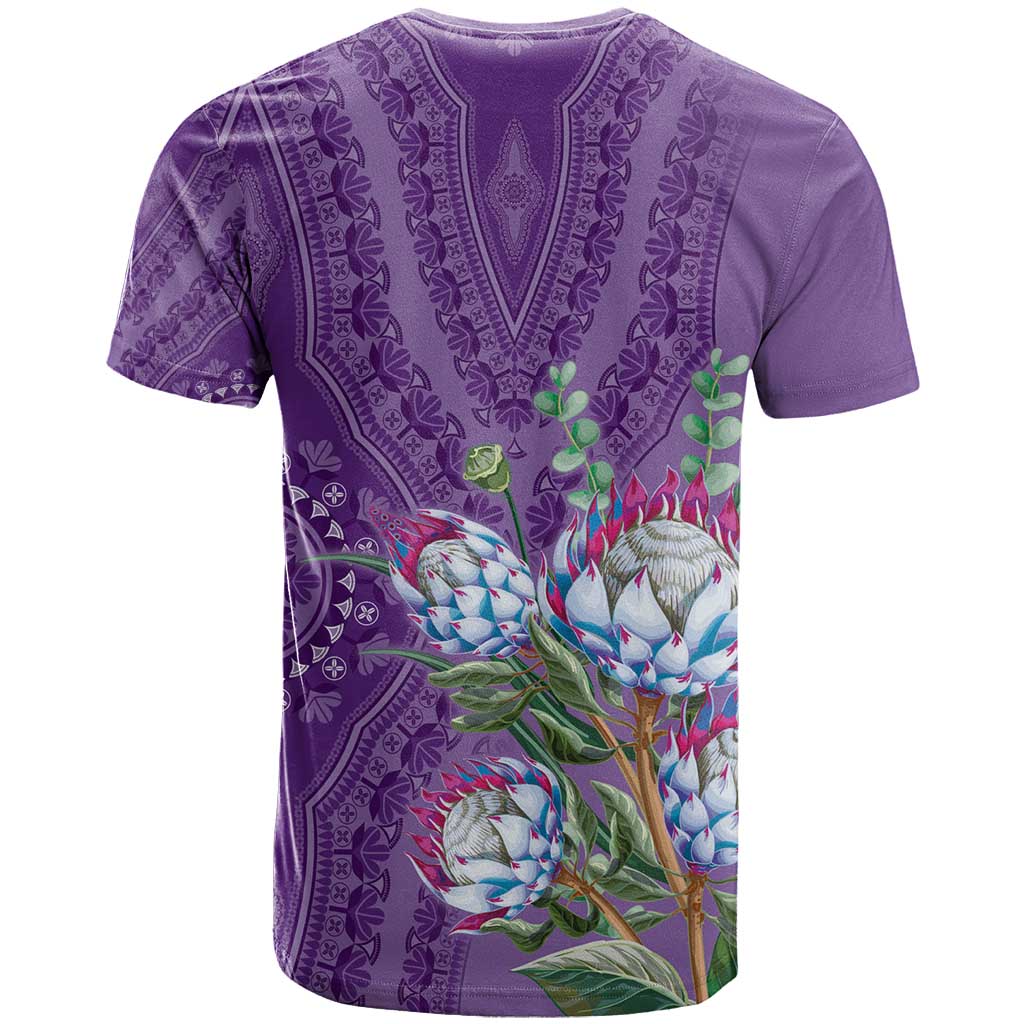 Africa King Proteas Dashiki Motif T Shirt Violet Style - Wonder Print Shop