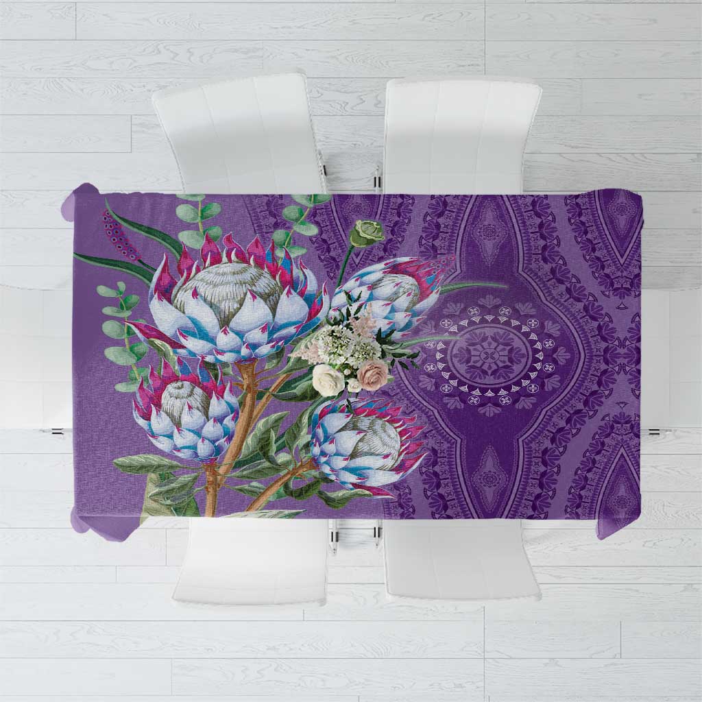 Africa King Proteas Dashiki Motif Tablecloth Violet Style - Wonder Print Shop