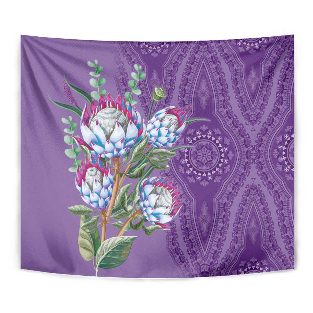 Africa King Proteas Dashiki Motif Tapestry Violet Style - Wonder Print Shop