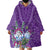 Africa King Proteas Dashiki Motif Wearable Blanket Hoodie Violet Style - Wonder Print Shop