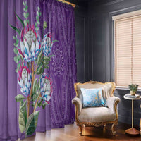 Africa King Proteas Dashiki Motif Window Curtain Violet Style - Wonder Print Shop