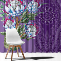 Africa King Proteas Dashiki Motif Window Curtain Violet Style - Wonder Print Shop
