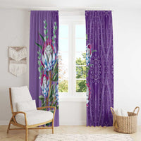 Africa King Proteas Dashiki Motif Window Curtain Violet Style - Wonder Print Shop