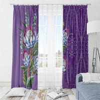 Africa King Proteas Dashiki Motif Window Curtain Violet Style - Wonder Print Shop