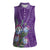 Africa King Proteas Dashiki Motif Women Sleeveless Polo Shirt Violet Style - Wonder Print Shop