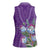 Africa King Proteas Dashiki Motif Women Sleeveless Polo Shirt Violet Style - Wonder Print Shop