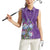 Africa King Proteas Dashiki Motif Women Sleeveless Polo Shirt Violet Style - Wonder Print Shop