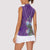 Africa King Proteas Dashiki Motif Women Sleeveless Polo Shirt Violet Style - Wonder Print Shop