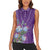 Africa King Proteas Dashiki Motif Women Sleeveless Polo Shirt Violet Style - Wonder Print Shop