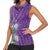 Africa King Proteas Dashiki Motif Women Sleeveless Polo Shirt Violet Style - Wonder Print Shop