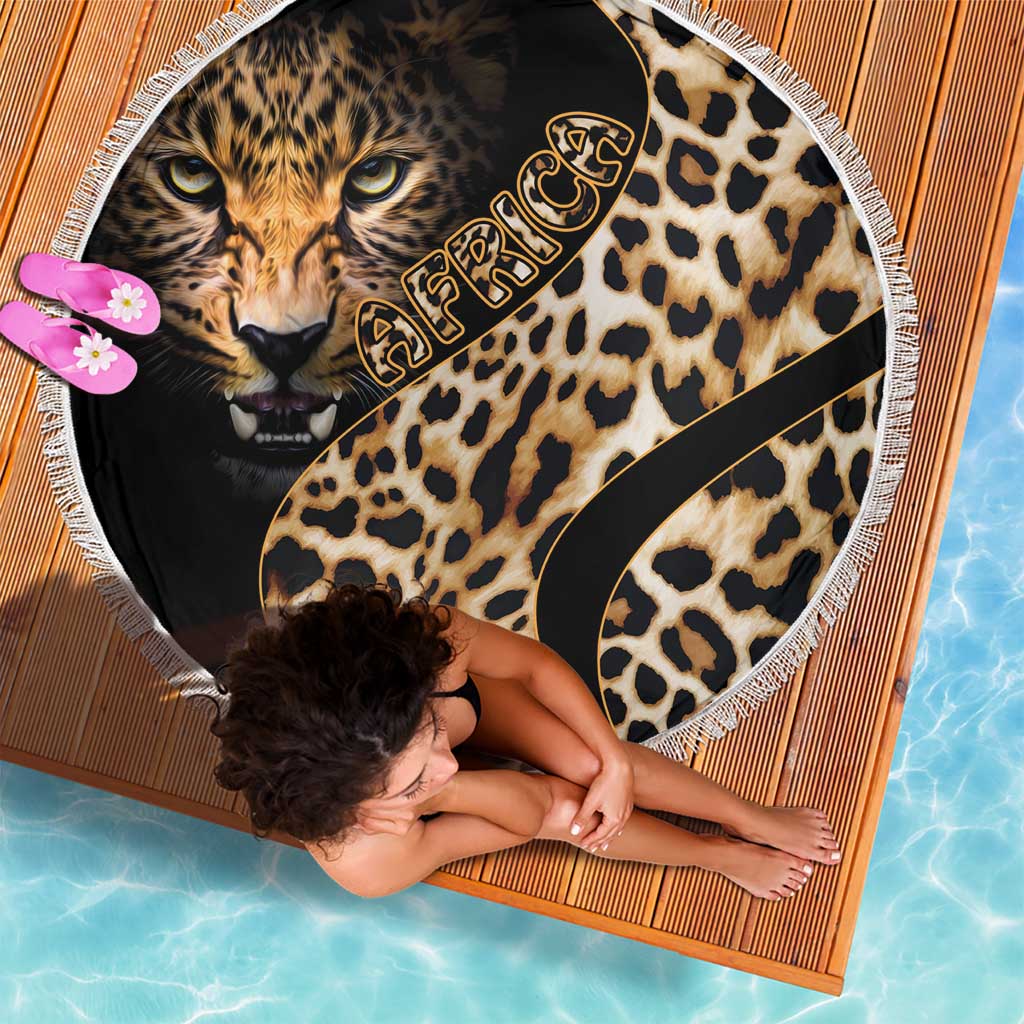 Africa Leopard Skin Pattern Beach Blanket Version 01 LT9 - Wonder Print Shop
