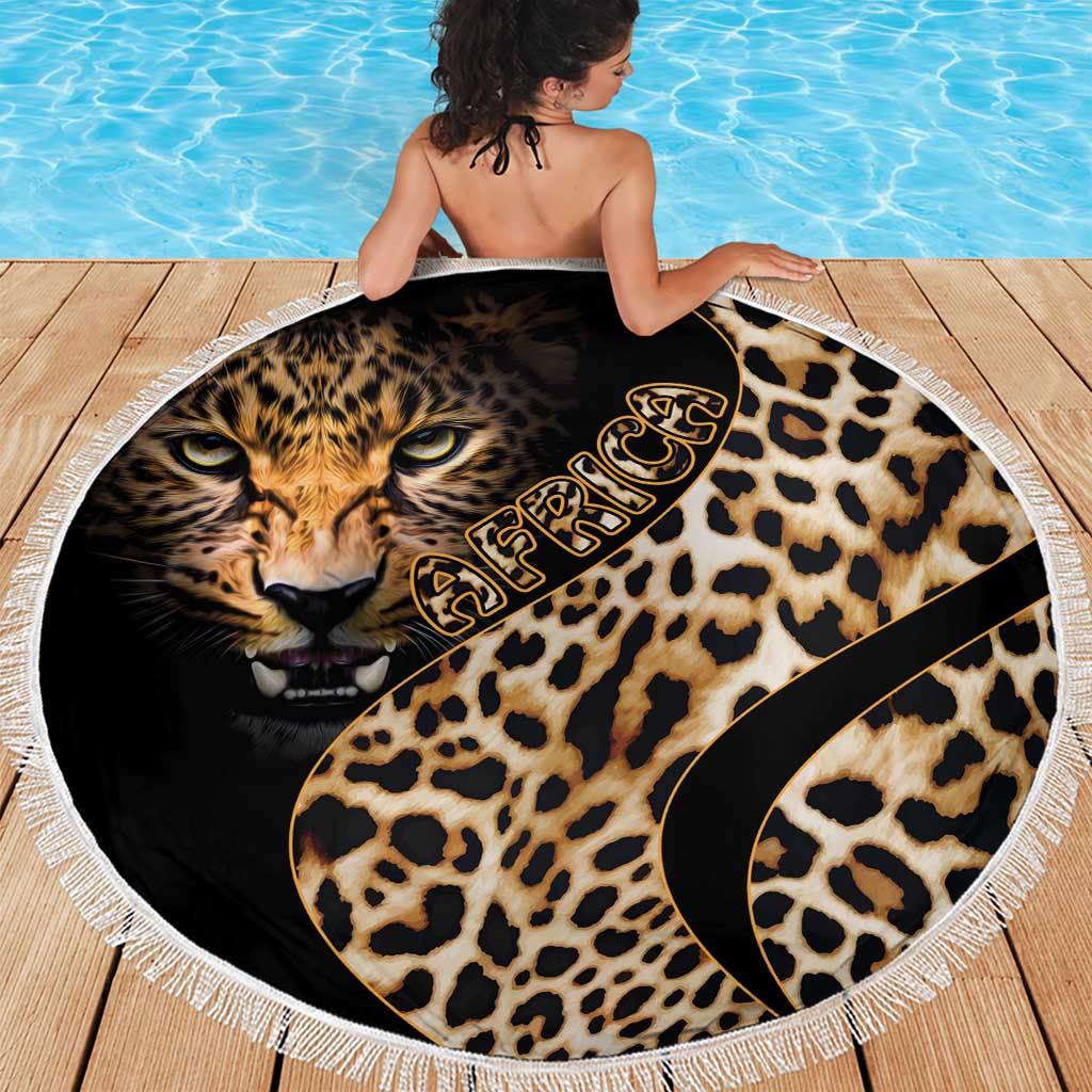 Africa Leopard Skin Pattern Beach Blanket Version 01 LT9 - Wonder Print Shop