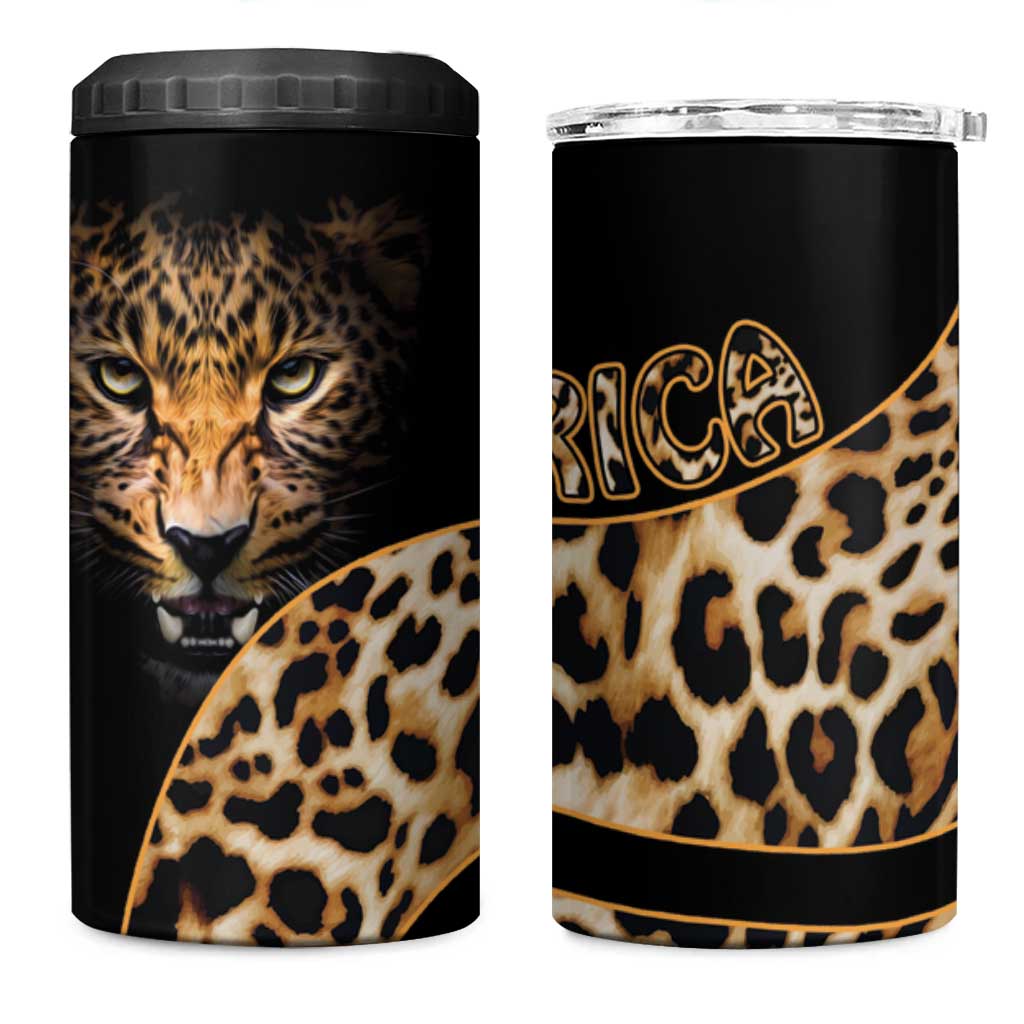 Africa Leopard Skin Pattern 4 in 1 Can Cooler Tumbler Version 01 LT9 - Wonder Print Shop