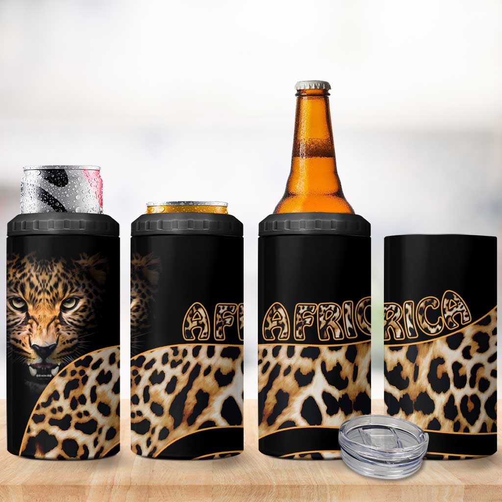 Africa Leopard Skin Pattern 4 in 1 Can Cooler Tumbler Version 01 LT9 - Wonder Print Shop