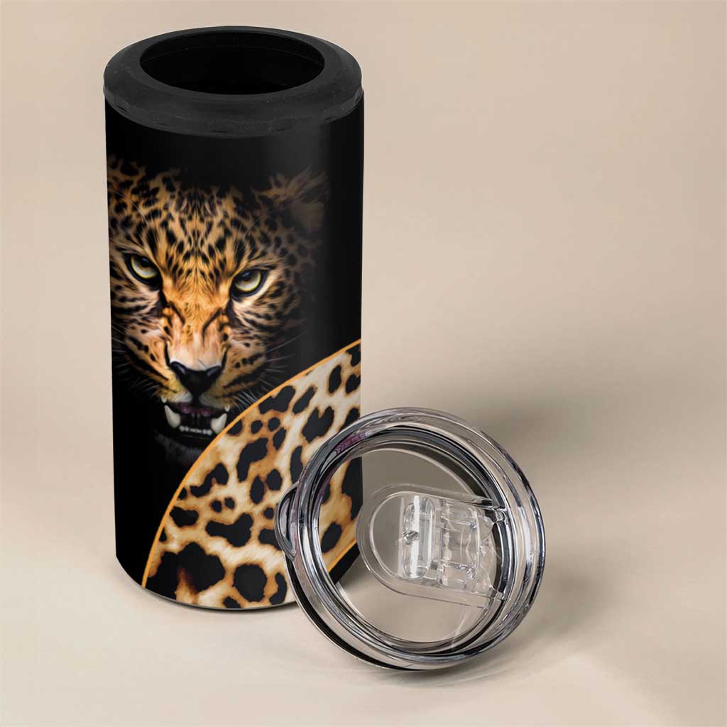 Africa Leopard Skin Pattern 4 in 1 Can Cooler Tumbler Version 01 LT9 - Wonder Print Shop