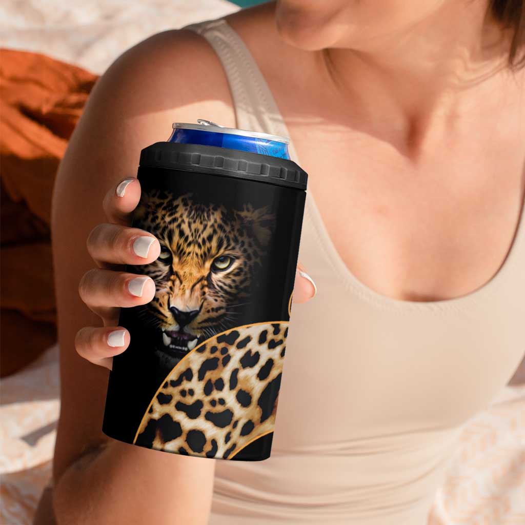 Africa Leopard Skin Pattern 4 in 1 Can Cooler Tumbler Version 01 LT9 - Wonder Print Shop