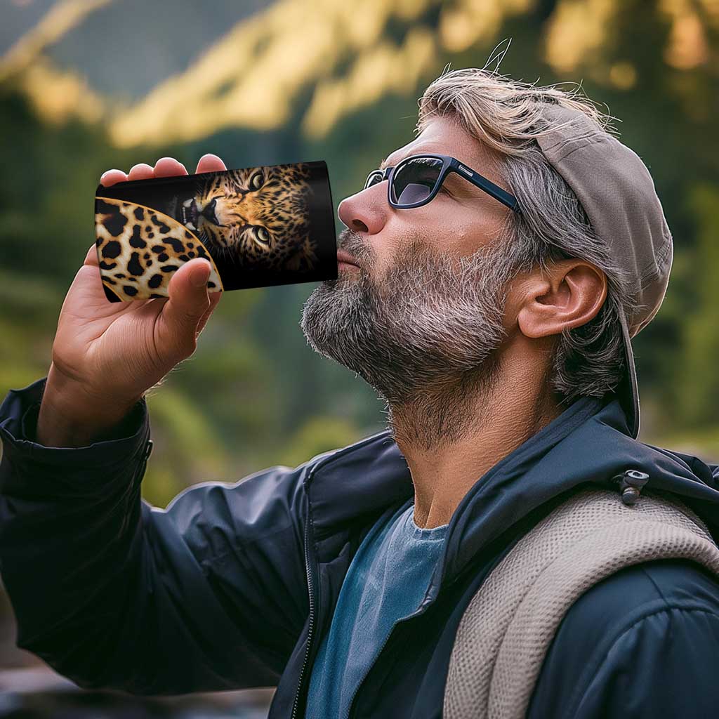 Africa Leopard Skin Pattern 4 in 1 Can Cooler Tumbler Version 01 LT9 - Wonder Print Shop