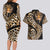 Africa Leopard Skin Pattern Couples Matching Long Sleeve Bodycon Dress and Hawaiian Shirt Version 01 LT9 - Wonder Print Shop