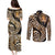 Africa Leopard Skin Pattern Couples Matching Puletasi and Long Sleeve Button Shirt Version 01 LT9 - Wonder Print Shop