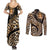 Africa Leopard Skin Pattern Couples Matching Summer Maxi Dress and Long Sleeve Button Shirt Version 01 LT9 - Wonder Print Shop