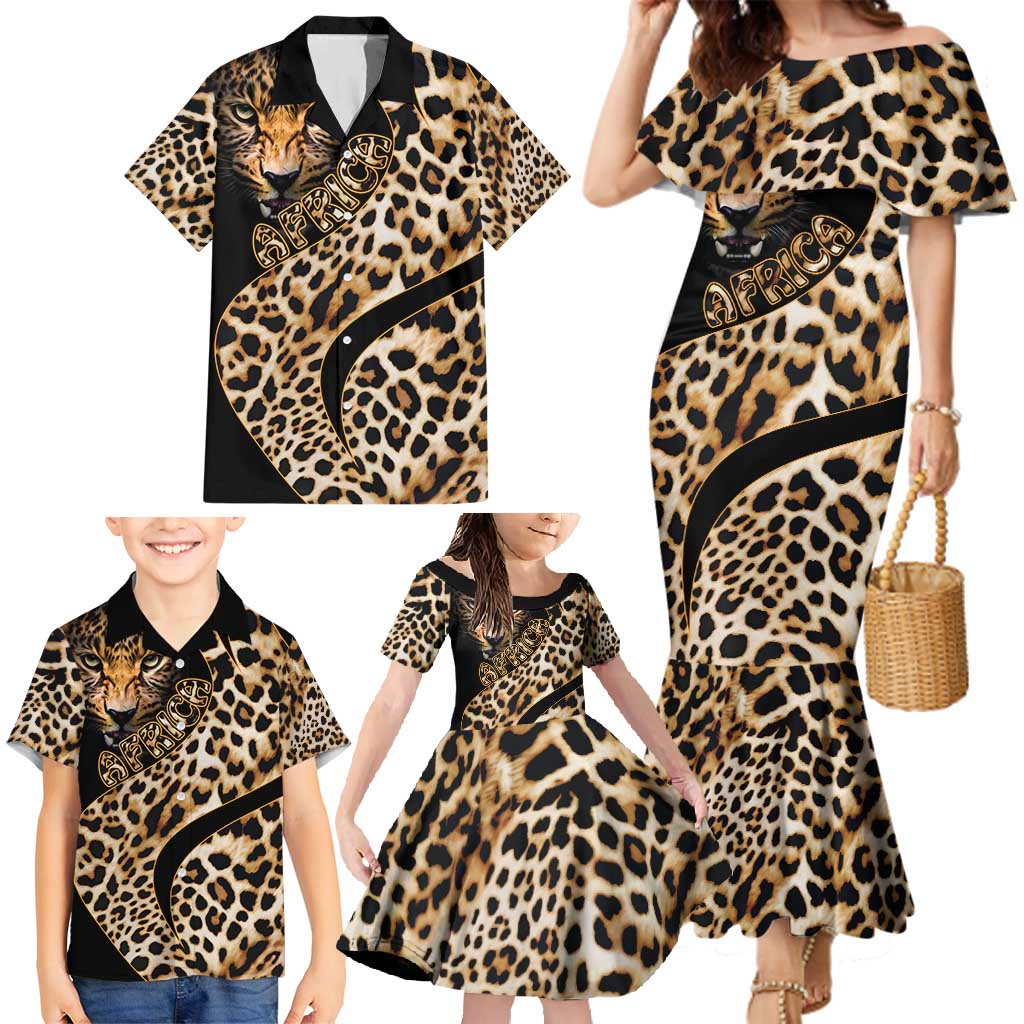 Africa Leopard Skin Pattern Family Matching Mermaid Dress and Hawaiian Shirt Version 01 LT9 - Wonder Print Shop
