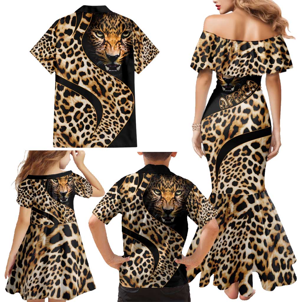 Africa Leopard Skin Pattern Family Matching Mermaid Dress and Hawaiian Shirt Version 01 LT9 - Wonder Print Shop