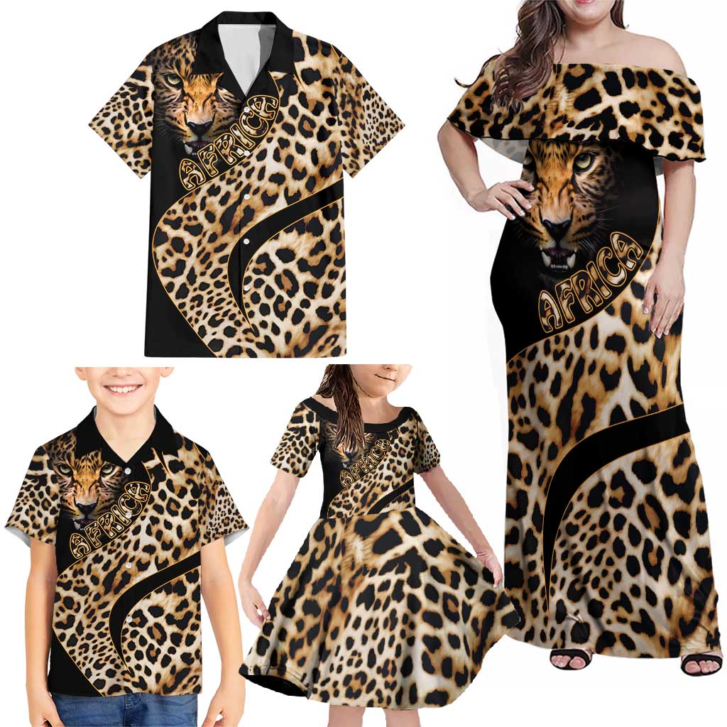 Africa Leopard Skin Pattern Family Matching Off Shoulder Maxi Dress and Hawaiian Shirt Version 01 LT9 - Wonder Print Shop