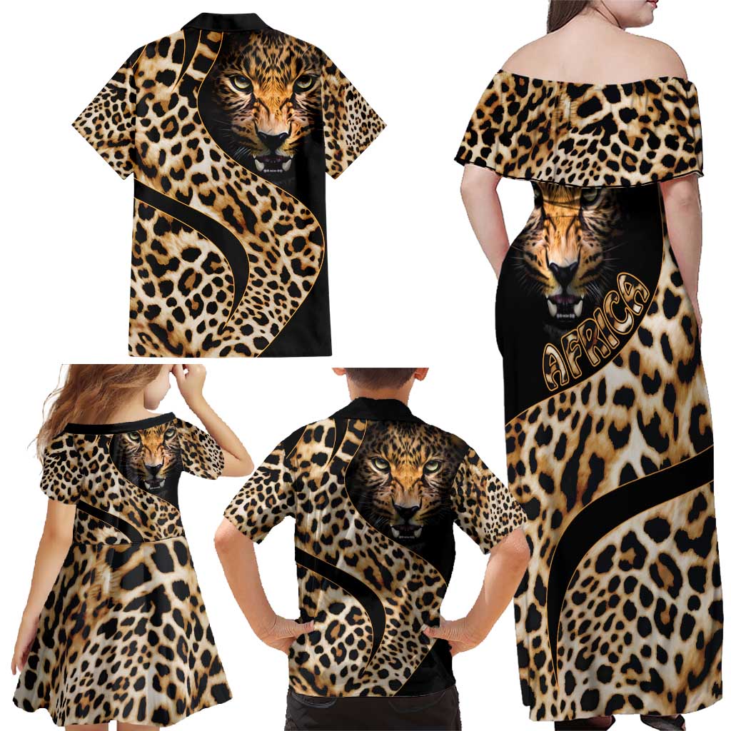 Africa Leopard Skin Pattern Family Matching Off Shoulder Maxi Dress and Hawaiian Shirt Version 01 LT9 - Wonder Print Shop