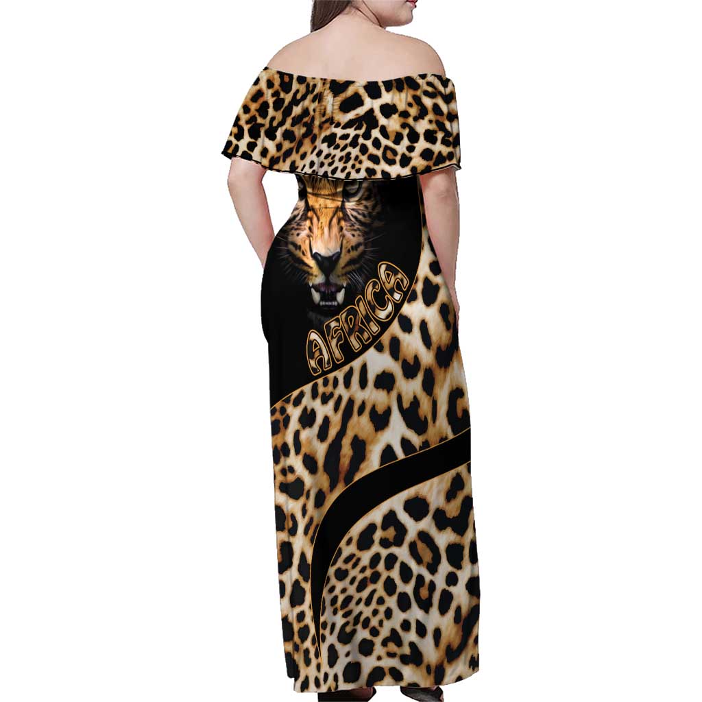 Africa Leopard Skin Pattern Family Matching Off Shoulder Maxi Dress and Hawaiian Shirt Version 01 LT9 - Wonder Print Shop
