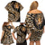 Africa Leopard Skin Pattern Family Matching Off Shoulder Short Dress and Hawaiian Shirt Version 01 LT9 - Wonder Print Shop