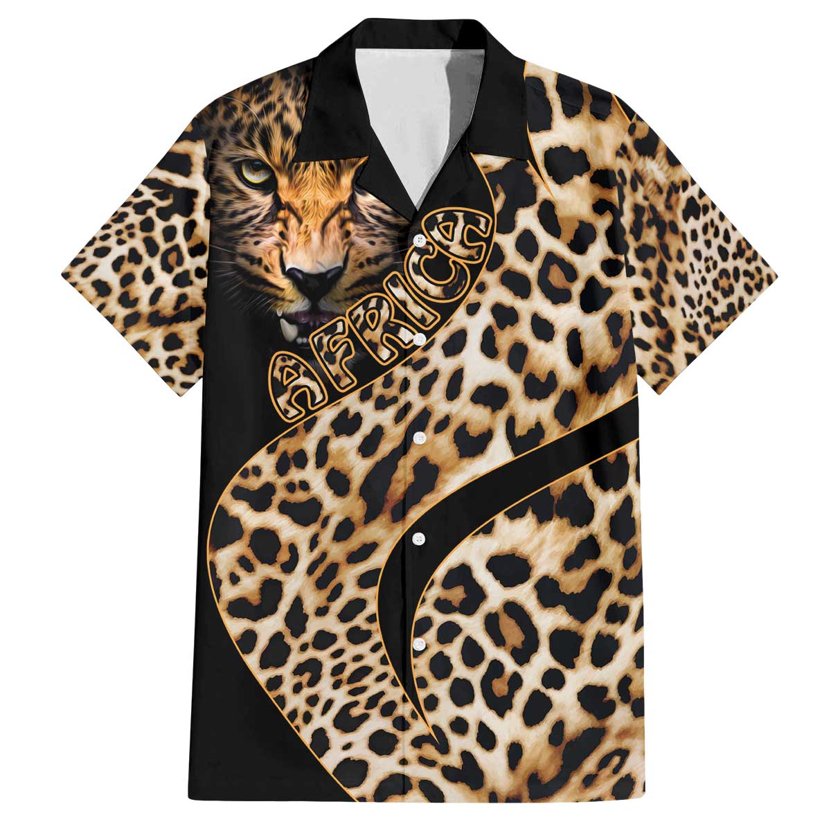 Africa Leopard Skin Pattern Family Matching Off Shoulder Short Dress and Hawaiian Shirt Version 01 LT9 - Wonder Print Shop