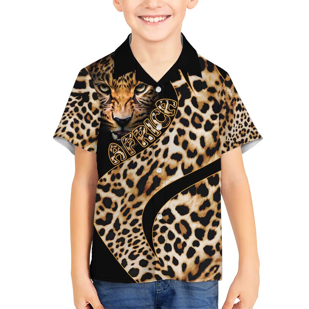 Africa Leopard Skin Pattern Family Matching Short Sleeve Bodycon Dress and Hawaiian Shirt Version 01 - Wonder Print Shop